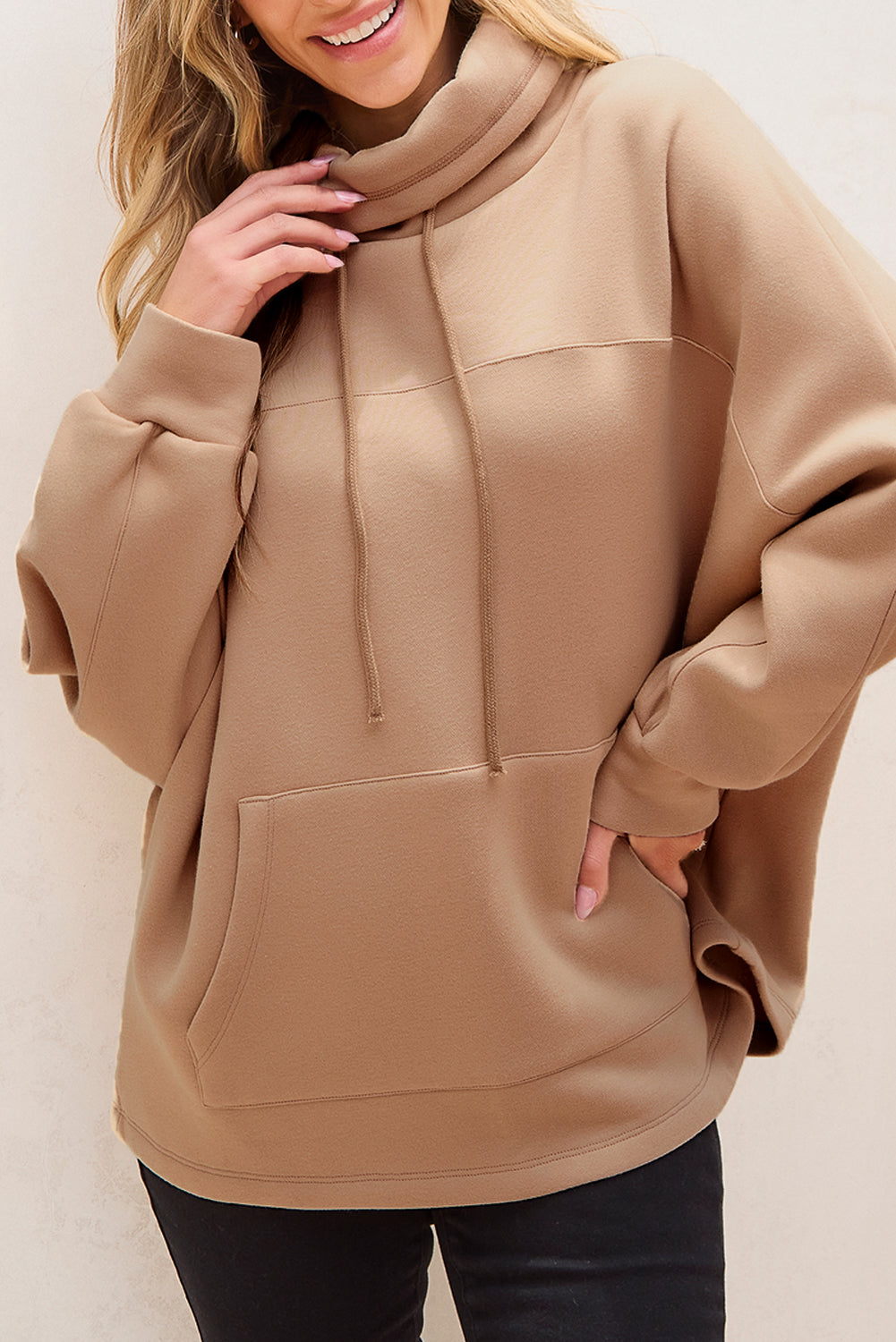 Stickad Dam Tröja Turtleneck Klassisk Andningsbart Material 4