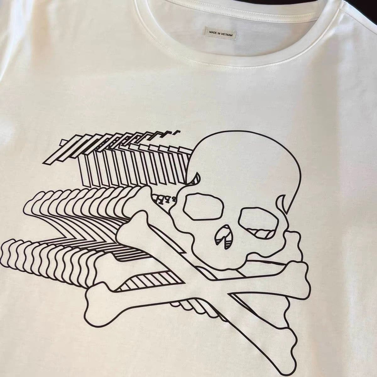 Variant image for Herr T-shirt Klassisk Passform Silke och Bomull med Demonisk Skalle-6