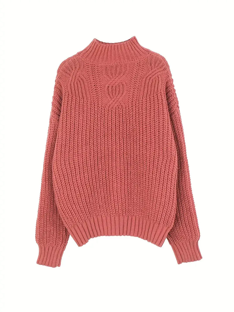 Dam Tröja Hög Krage Mjuk Andningsbar Tyg-3