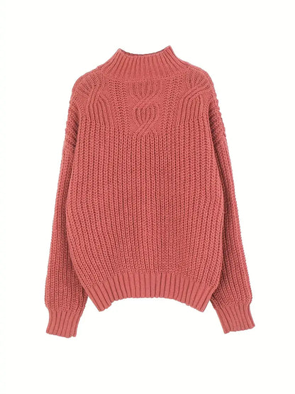 Dam Tröja Hög Krage Mjuk Andningsbar Tyg-3