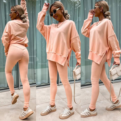 Kvinnors Avslappnad Vinteruppsättning med Långa Ärmar – Hållbar Polyester, Modern Design för Kalla Dagar 4