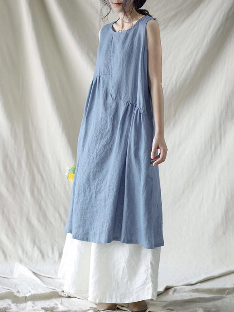 Variant image for Dam Klänning Midi Rundad Utringning Mjuk Bomull-17