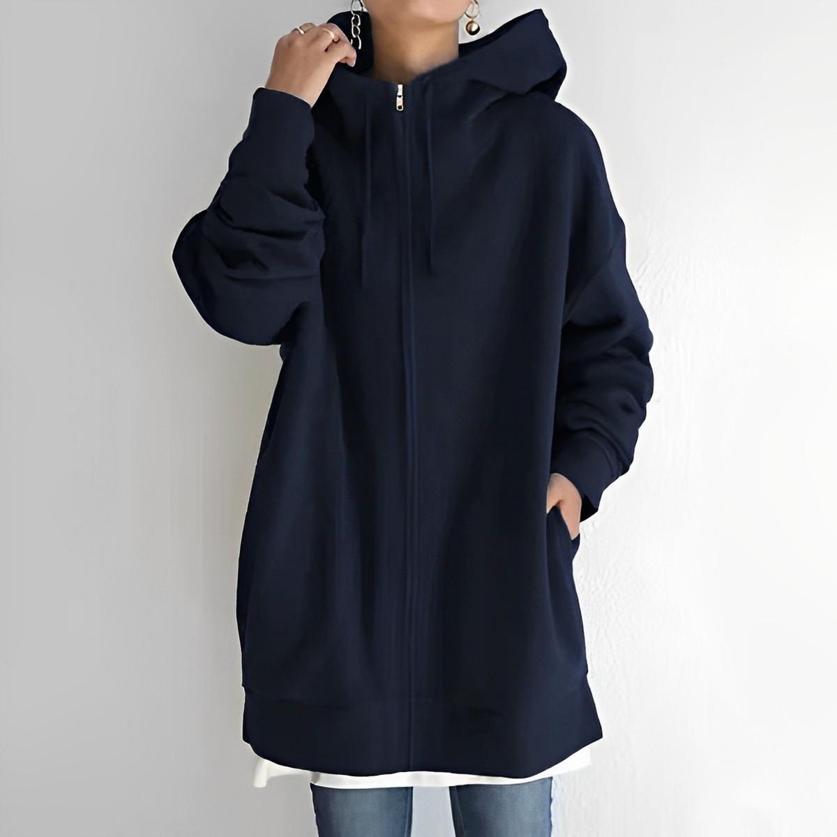 Hoodie Dam i Mjukt Material – Avslappnad Passform med Huva, Perfekt för Vardagsbruk och Utflykter 18