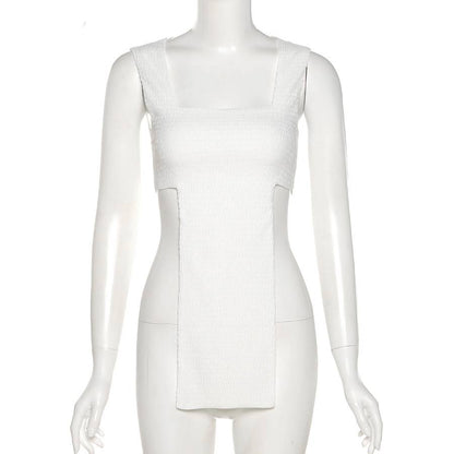 Festtoppar Dam Asymmetrisk Design Polyester Spandex-5