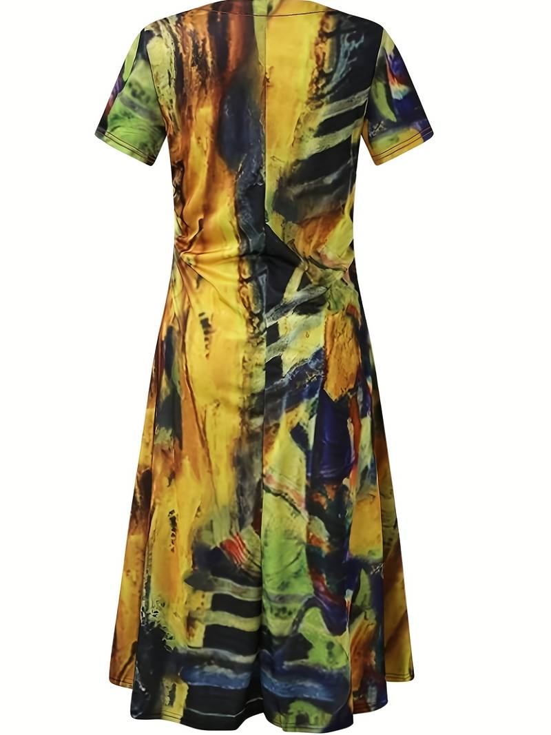 Kvinnors Midi Klänning V-hals Bohemisk Viskos 5