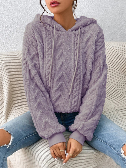 Kvinnor Hoodie Avslappnad Design Mjuk Tygblandning-4