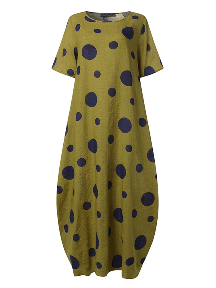 Variant image for Maxiklänning Dam Bohemisk Lång Bomull Rayon för Sommar-1