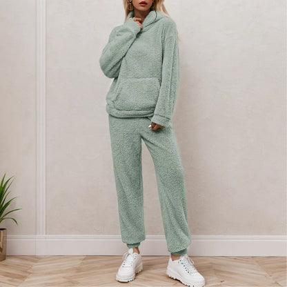 Dam Husdräkt Vinter Mjuk Tyg Avslappnad Design-2