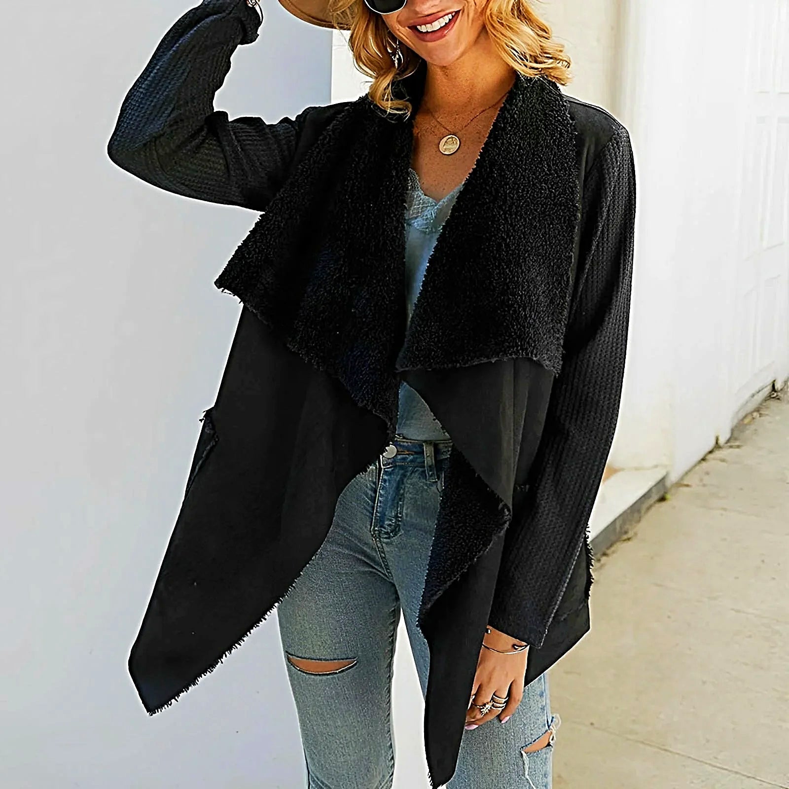 Kvinnors Våfflarock Asymmetrisk Mjuk Textil 3