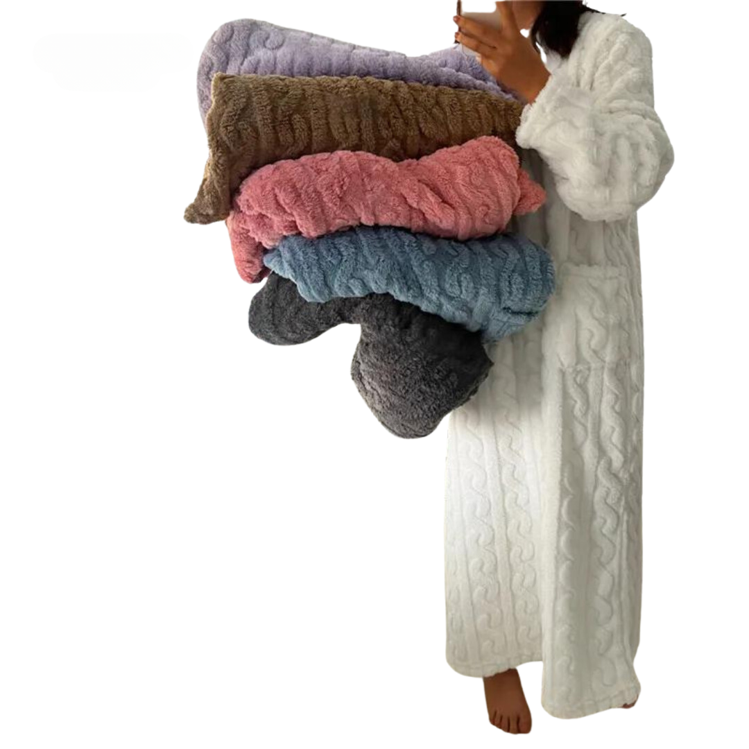 Dam Maxi Klänning Kabelstickad Lång Ärmar Mjuk Akrylblandning-3