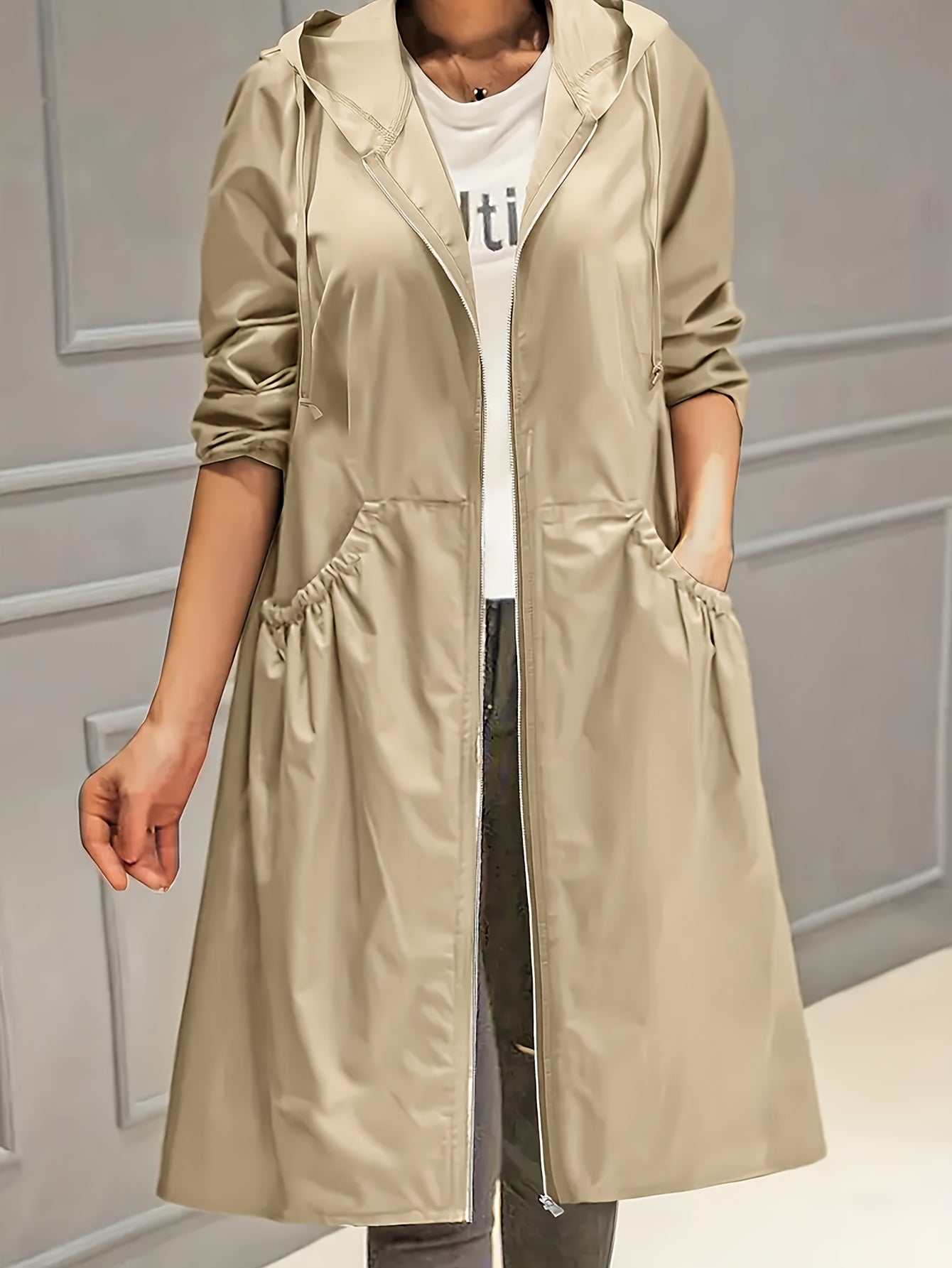 Variant image for Dam Trenchcoat Lång Vintage Högkvalitativt Tyg-25