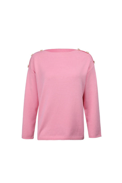 Stickad Dam Tröja Kort Ärmar Polyester Rund Halsringning 4