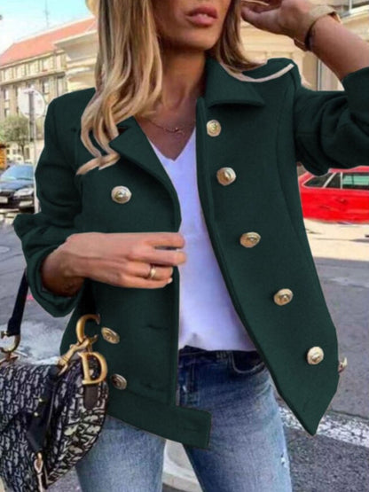 Dam Blazer Dubbelknappad Polyester med Gyllene Detaljer-5