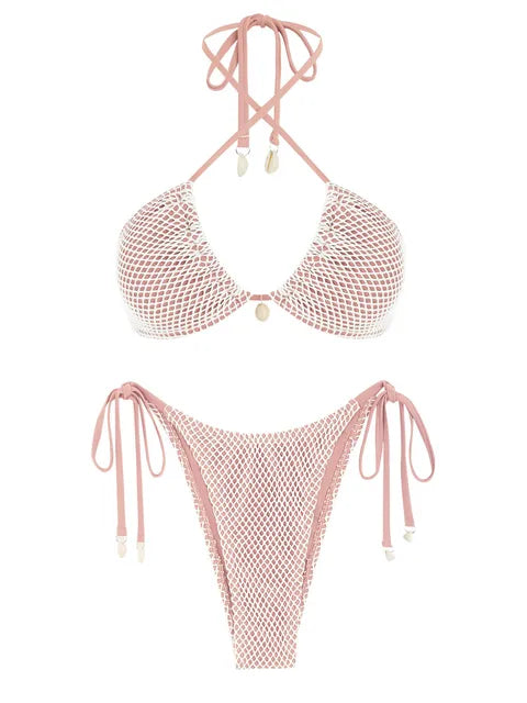Trendig Bikini för Dam i Nylon och Spandex – Bekväm Passform och Flera Storlekar, Perfekt för Strand och Pool 5