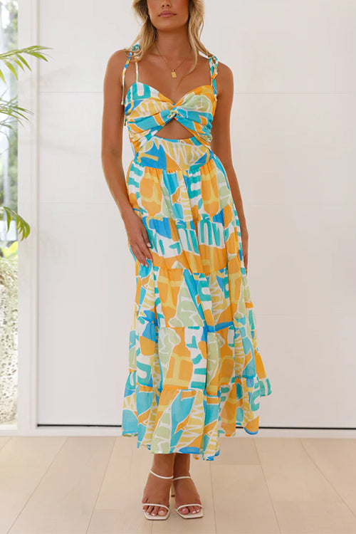 Dam Midiklänning Twist Front Utsnitt Cami Bomull Polyester-4