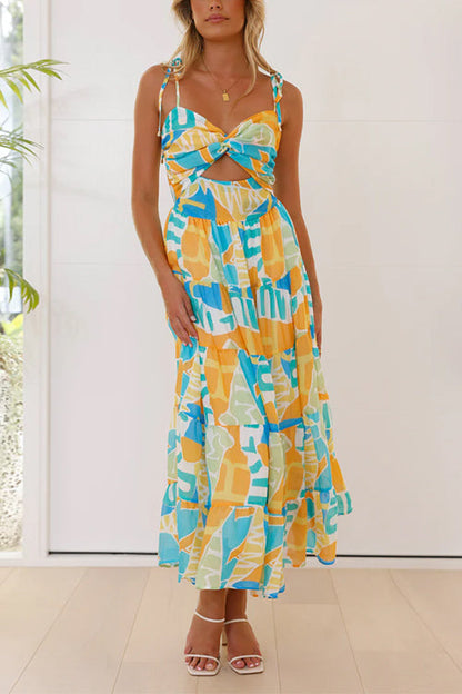 Dam Midiklänning Twist Front Utsnitt Cami Bomull Polyester-4