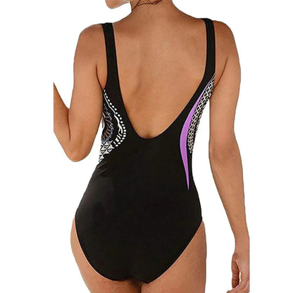 Baddräkt Dam Grafiskt Tryck Shaping Nylon Spandex-3