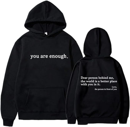Unisex Hoodie Mjuk Bomull med Inspirerande Budskap 7