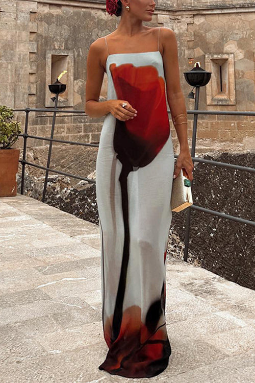 Variant image for Dam Maxiklänning Blommig Chiffong Långärmad Sommar-1