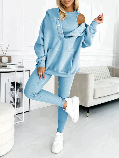 Träningsdräkt för Dam, Mjuk Tygblandning, Loose Fit, Elegant Design för Sport och Avslappning 13