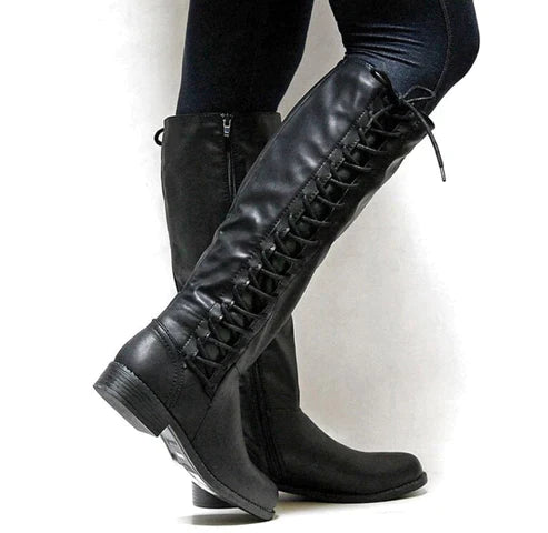 Herr Snörstövlar Läder Vinter Högkvalitativ Snörning Gummisula-1