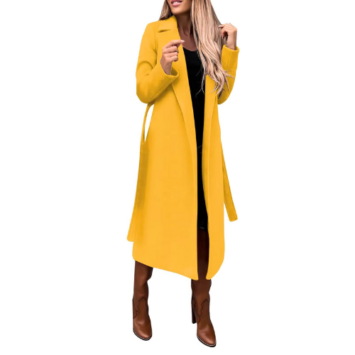 Dam Lång Kappa Wrap Stil Högkvalitativt Material-6