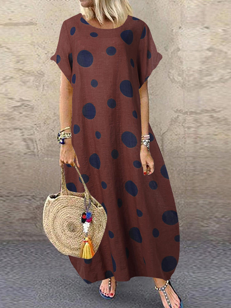 Maxiklänning Dam Bohemisk Lång Bomull Rayon för Sommar-2