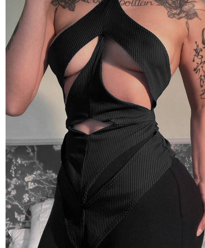 Dam Bodysuit Asymmetrisk Design Viskos Mjuk och Lätt-1
