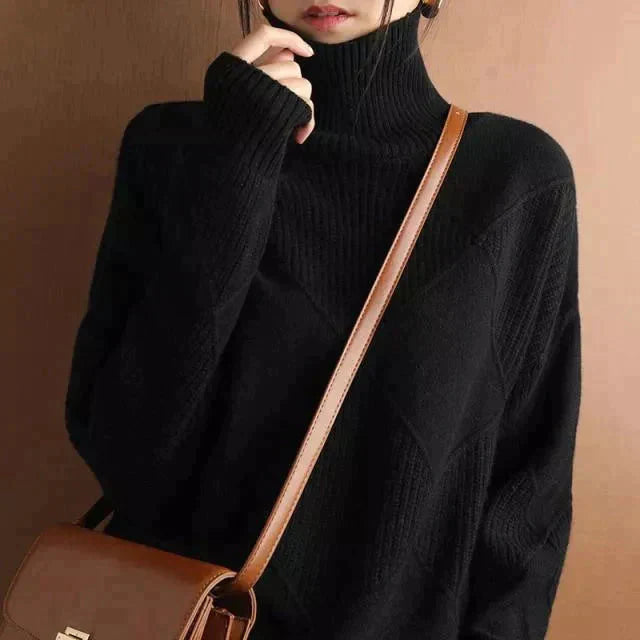 Herr Turtleneck Tröja Vintage Design Hållbart Material-6