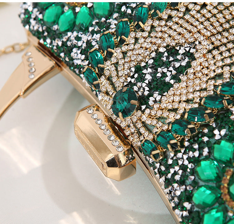 Dam Axelväska Fyrkantig PU med Diamantinlägg-2