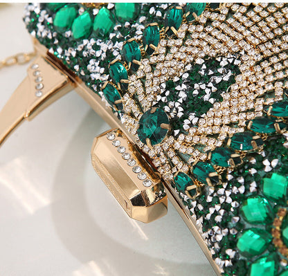 Dam Axelväska Fyrkantig PU med Diamantinlägg-2