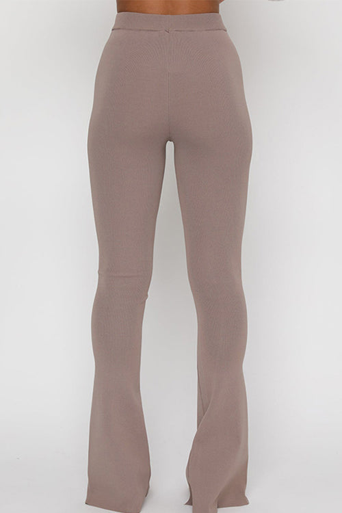 Kostymbyxor Dam Hög Midja med Slits Bomull och Polyester-2