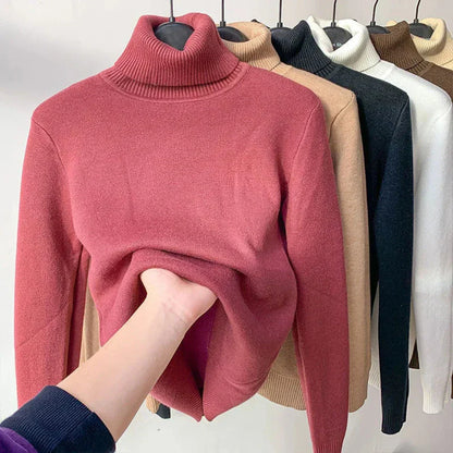 Dam Turtleneck Tröja Ullmix Avslappnad-5
