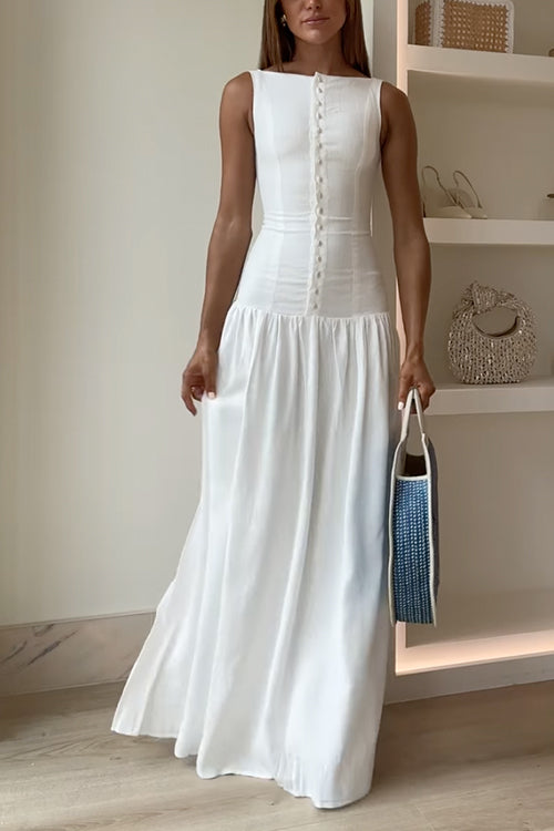 Maxiklänning Dam Backfri Design Bomull Polyester-1