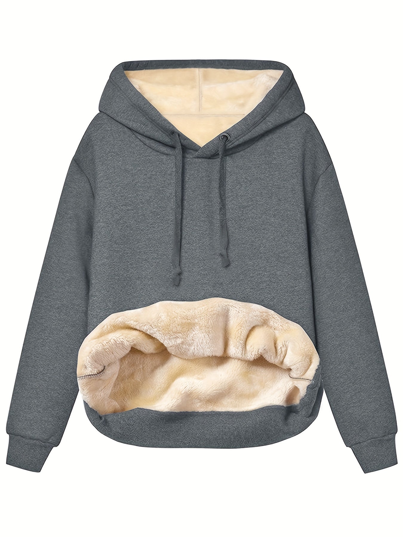 Dam Hoodie Fleece Varm och Bekväm-2