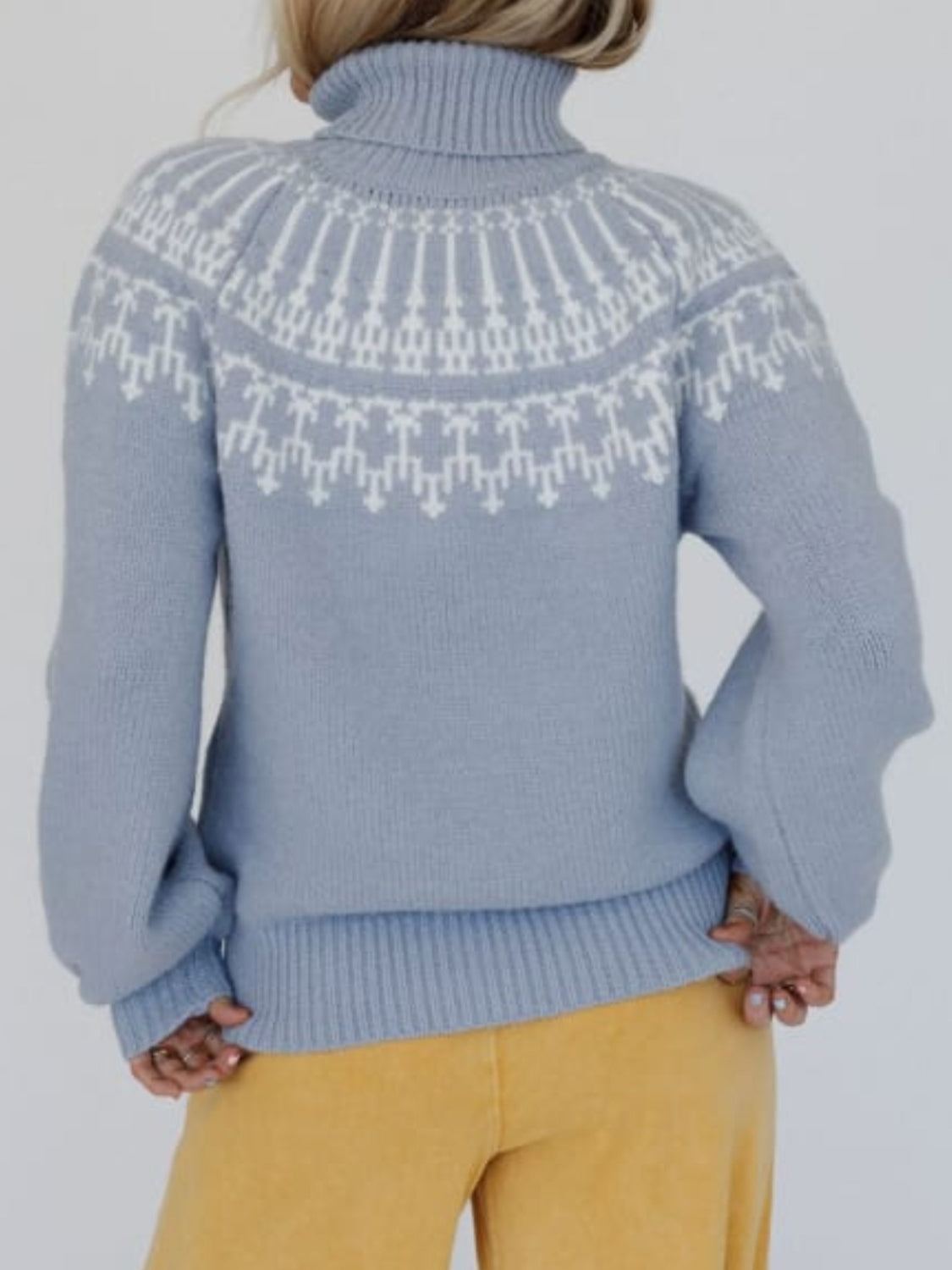 Lång Hoodie Dam Turtleneck Mjuk Andningsbar Material-3