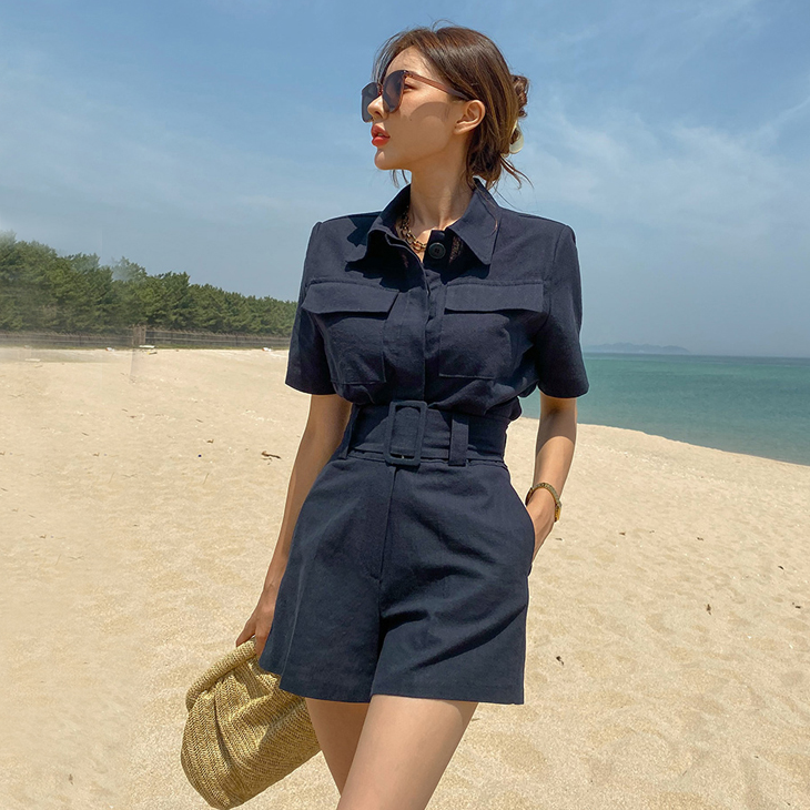 Variant image for Dam Set Kortärmad Topp och Shorts Bomull Polyester-2