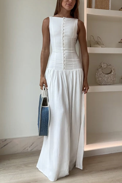 Maxiklänning Dam Backfri Design Bomull Polyester-2