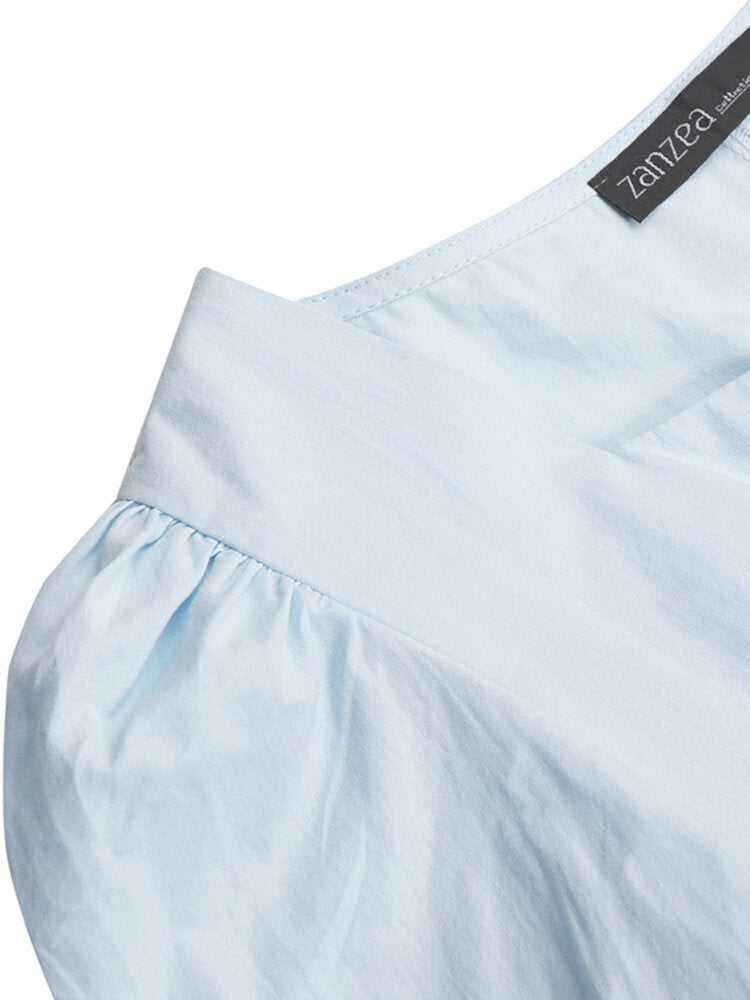 Maxiklänning Dam Rektangulär Halsringning 100% Bomull Lång Klänning-5