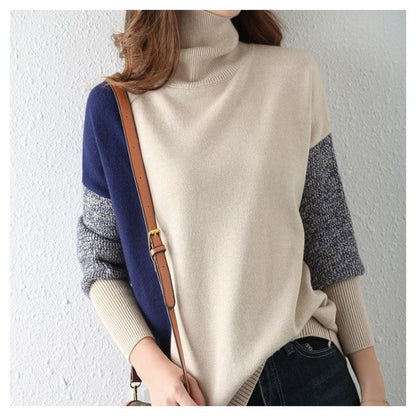 Dam Turtleneck Tröja Mjuk Andningsbar Elegant Design-3