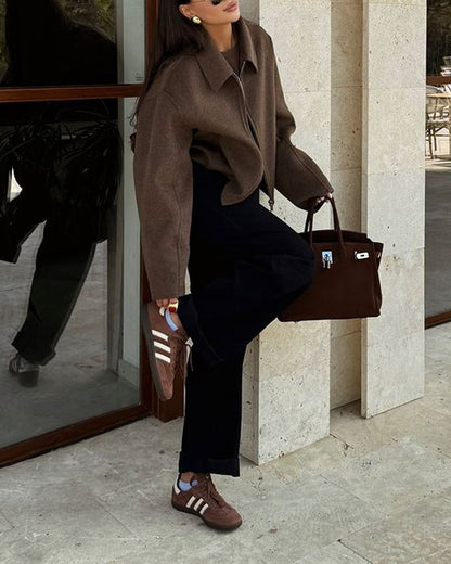 Kvinnor Kort Kappa Modern Design Andningsbart Material-4