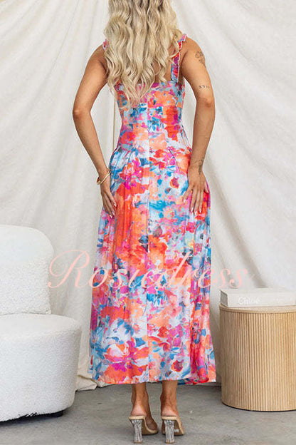 Kvinnors Midi Klänning med Utskuren Design – Svängsilhuett i Bomull och Polyester för Varma Dagar 5