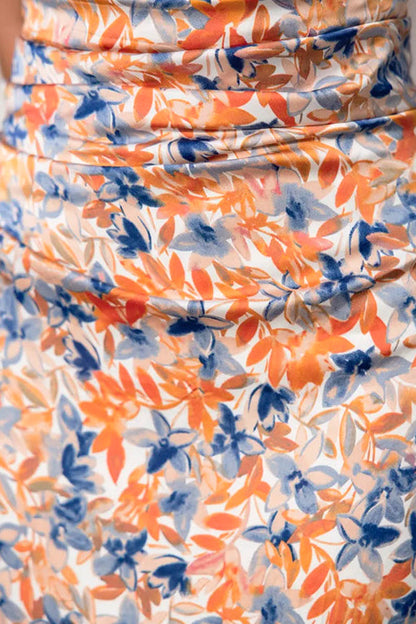 Maxiklänning Dam Blommig Hög Slits Bomull Polyester-5