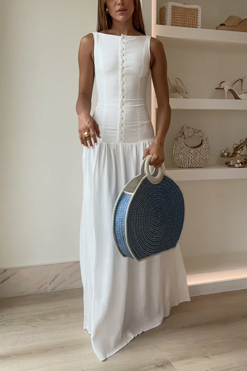 Maxiklänning Dam Backfri Design Bomull Polyester-3