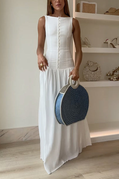 Maxiklänning Dam Backfri Design Bomull Polyester-3