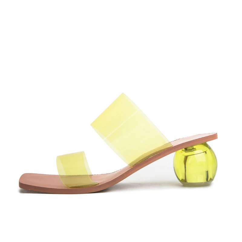 Kvinnors Slip-On Sandaler Transparent PVC Gummisula-4