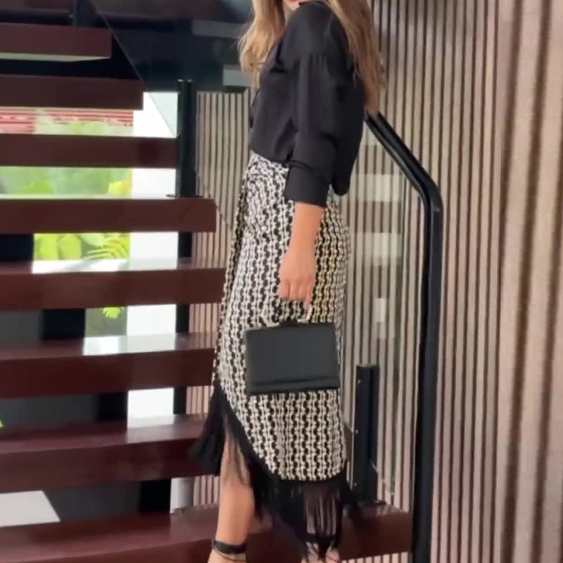 Dam Långklänning Elegant Långärmad Polyester-3