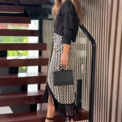 Dam Långklänning Elegant Långärmad Polyester-3