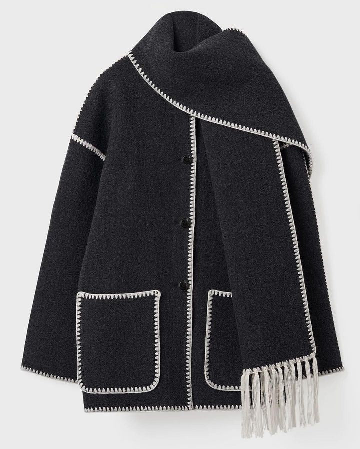 Elegant Damjacka med Halsduk i Polyester för Vardag och Fest – Komfortabel Passform, Tidlös Design 7
