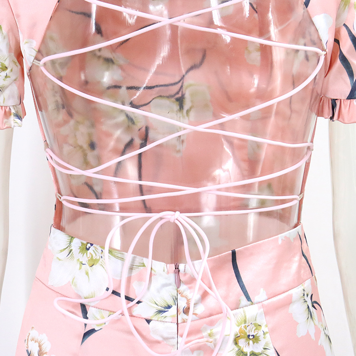 Dam Overalls Blommig Design Polyester Spandex-5